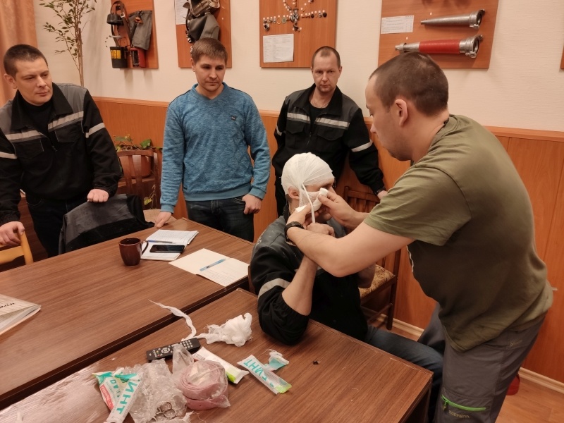 Обучение горноспасателей Баренцбурга