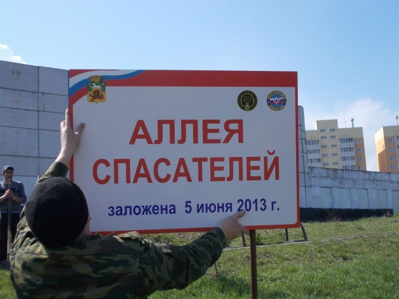 Посадка деревьев в Аллее спасателей